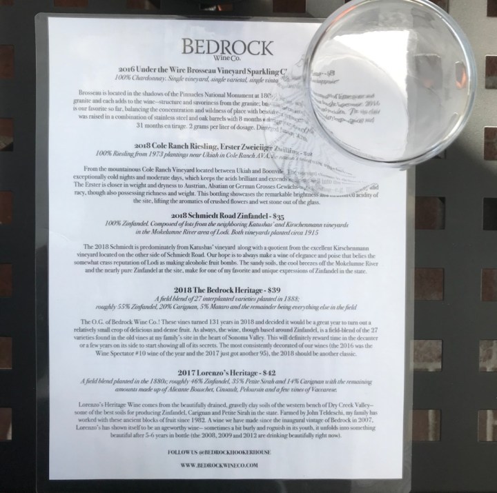 bedrock wine list